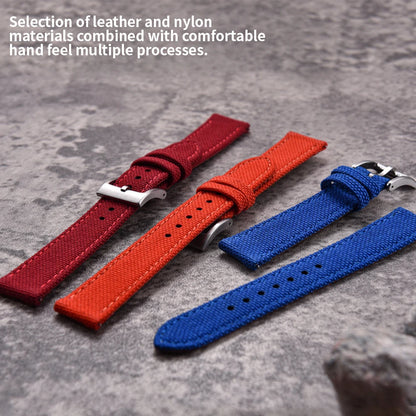 Per Cordura vela cinturino in pelle 18/20/22mm vela cinturini in nylon a sgancio rapido cintura in pelle per Omega Seiko
