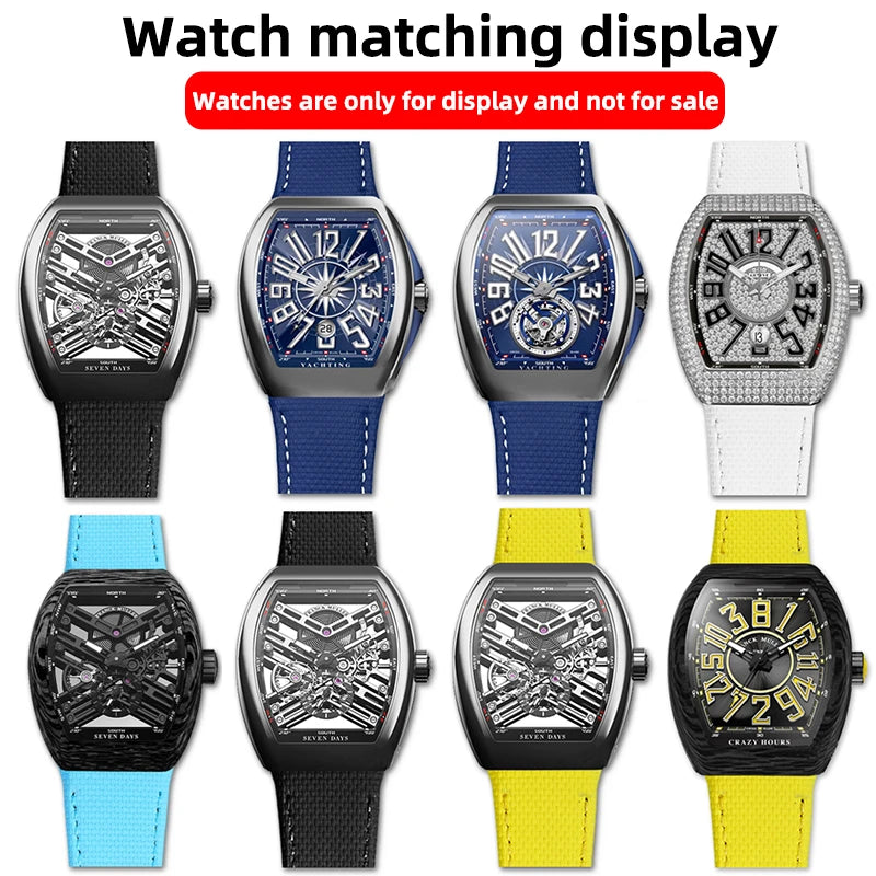 Bracelet de montre en caoutchouc FKM personnalisé pour Franck Muller V45/V32/V41 |   Bracelet en caoutchouc fluoré imperméable |   Bracelet de remplacement de luxe durable