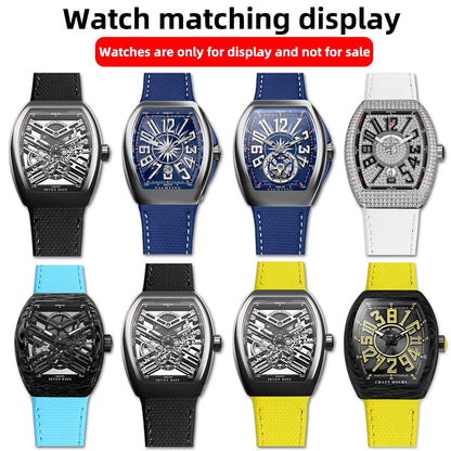 Bracelet de montre en caoutchouc FKM personnalisé pour Franck Muller V45/V32/V41 |   Bracelet en caoutchouc fluoré imperméable |   Bracelet de remplacement de luxe durable