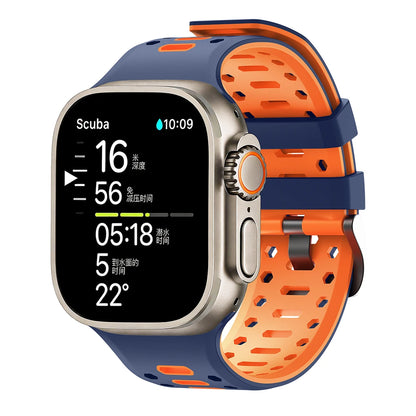 Cinturino sportivo in silicone traspirante per Apple Watch Ultra 2 3, bracciale iWatch da uomo, 49 mm, serie 11 10 46 mm/9 8 7 SE 6 5 44 mm/45 mm