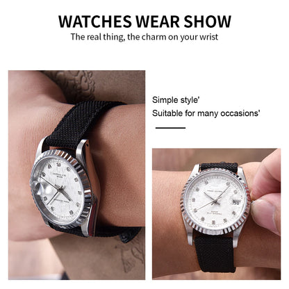 JUELONG Premium Quick Release Watch Straps Nylon Mixed Leather Watch Band 18mm 20mm 22mm for SKX007 SKX009