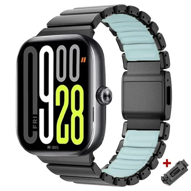 Metal Bracelet for Redmi Watch 6/5/4 3/5Acitve Lite, Alloy Magnetic Buckle Strap
