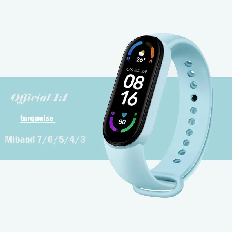 Official silicone strap for Xiaomi Mi Band 4 5 6 7, sports watch, Miband4 Miband7 Correa Mi band 3 4 5 6 7 bands
