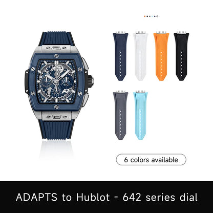 Bracelet de montre à dégagement rapide pour bracelet Hublot pour homme, bracelet de montre en caoutchouc FKM Fluoro, fermoir en acier inoxydable, 614, 642, 441
