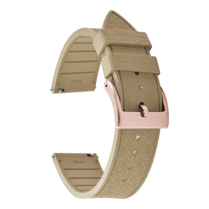 20MM 22MM supprime des bracelets de montre en caoutchouc fluoroélastomère/FKM mosaïque pour hommes femmes-bracelet de Sport étanche de remplacement à dégagement rapide