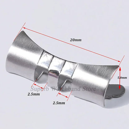 Bracelet de montre en acier inoxydable, 20mm 22mm, lien d'extrémité droite et incurvée pour connecteur Seiko SKX007 pour adaptateur Jubilee Oyster, 2 pièces