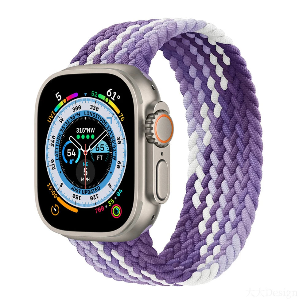 Bracelet tressé Solo Loop pour Apple Watch, 46mm 44mm 40mm 45mm 41mm 42mm, Correa, iWatch Series 11 10 9 SE 8 7 6 5 4 3