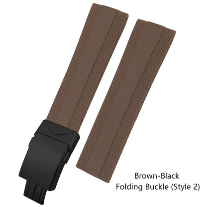 Bracelet de montre en caoutchouc souple, 20mm 21mm 22mm, adapté à Breitling Superocean Avenger Heritage, blanc, noir, Orange, outils de bracelet de montre en Silicone souple