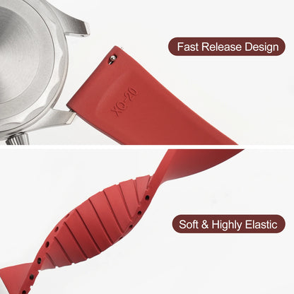 Nouveau bracelet de montre en caoutchouc fluoré CTS 18mm 19mm 20mm 21mm 22mm boucle pliante à dégagement rapide bracelets de montre FKM bracelet pour couper à la taille