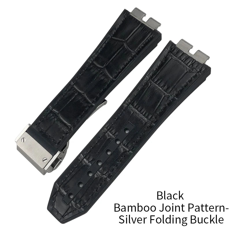 Cinturino per orologio in vera pelle di alta qualità a sgancio rapido da 27 mm per Hublot Big Bang 411, cinturino in pelle bovina con fibbia deployante da uomo
