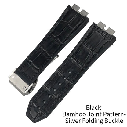 Cinturino per orologio in vera pelle di alta qualità a sgancio rapido da 27 mm per Hublot Big Bang 411, cinturino in pelle bovina con fibbia deployante da uomo