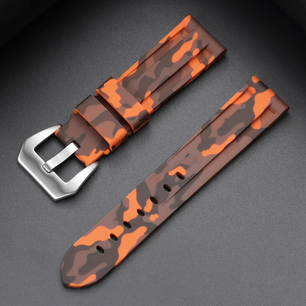 20/22/24/26mm Soft Comfortable Silicone Sport Watch Straps for Panerai – Blue, Black, Brown Accessories