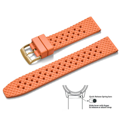 Bracelets de montre en caoutchouc FKM tropical premium 20 mm 22 mm à dégagement rapide, motif nid d'abeille, respirants et poreux pour Seiko SRP775