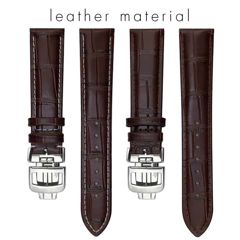 Bracelet de montre en cuir véritable pour Longines Jaeger, bracelet de montre pliable, noir, vert, bleu, 19mm, 20mm, 21mm, 22mm