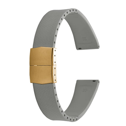 Cinturini per orologi in gomma Delugs CTS Fkm da 20 mm con fibbia a farfalla, 4 colori, texture unica, cinturino per orologi a sgancio rapido per orologi di marca