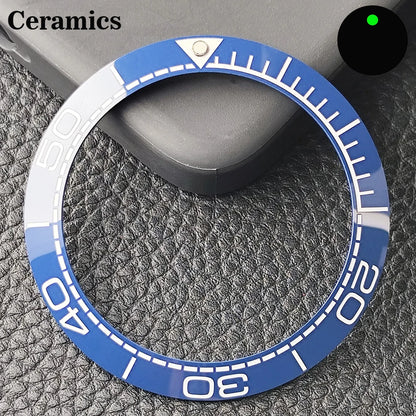 Insert de lunette incliné en céramique/aluminium 41.5mm x 32.7mm, adapté au remplacement de lunette de montre pour hommes, accessoires de montre