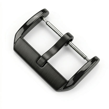 Boucle ardillon de montre en acier inoxydable brossé moyen, 16mm 18mm 20mm 22mm, argent or noir, bracelet de montre en cuir, accessoires de fermoir