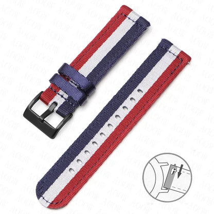 Bracelet en Nylon souple pour hommes et femmes, 18mm, 20mm, 22mm, 24mm, pour Omega Seamaster 007, toile à dégagement rapide, remplacement du bracelet de montre pour Seiko Casio