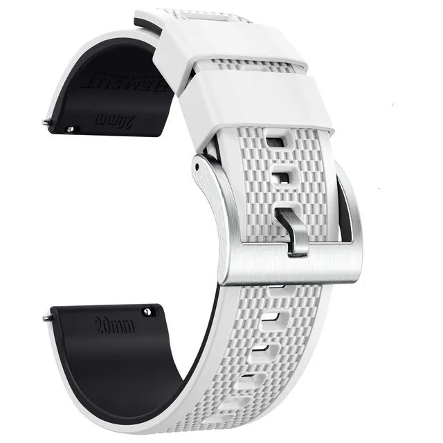 Hemsut Silicone Smart Watch Band, 18mm 20mm 22mm, Quick Release Rubber Watch Strap for Men and Women, Soft Replacement