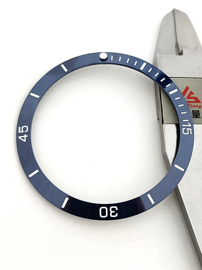 Anello inserto ghiera in ceramica 42x35mm, pendenza adatta a 46mm per Breitling SUPEROCEAN A17378E71C1A1, cerchio scala blu, luce verde a ore 12