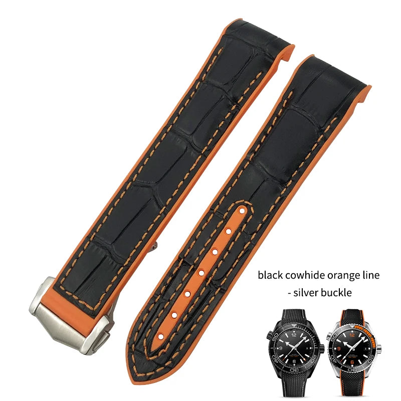 Cinturino per orologio da uomo in gomma nylon, cinturino in silicone, compatibile con Omega Seamaster 300, Moonwatch, Planet Ocean, 20mm, 21mm, 22mm, 19mm