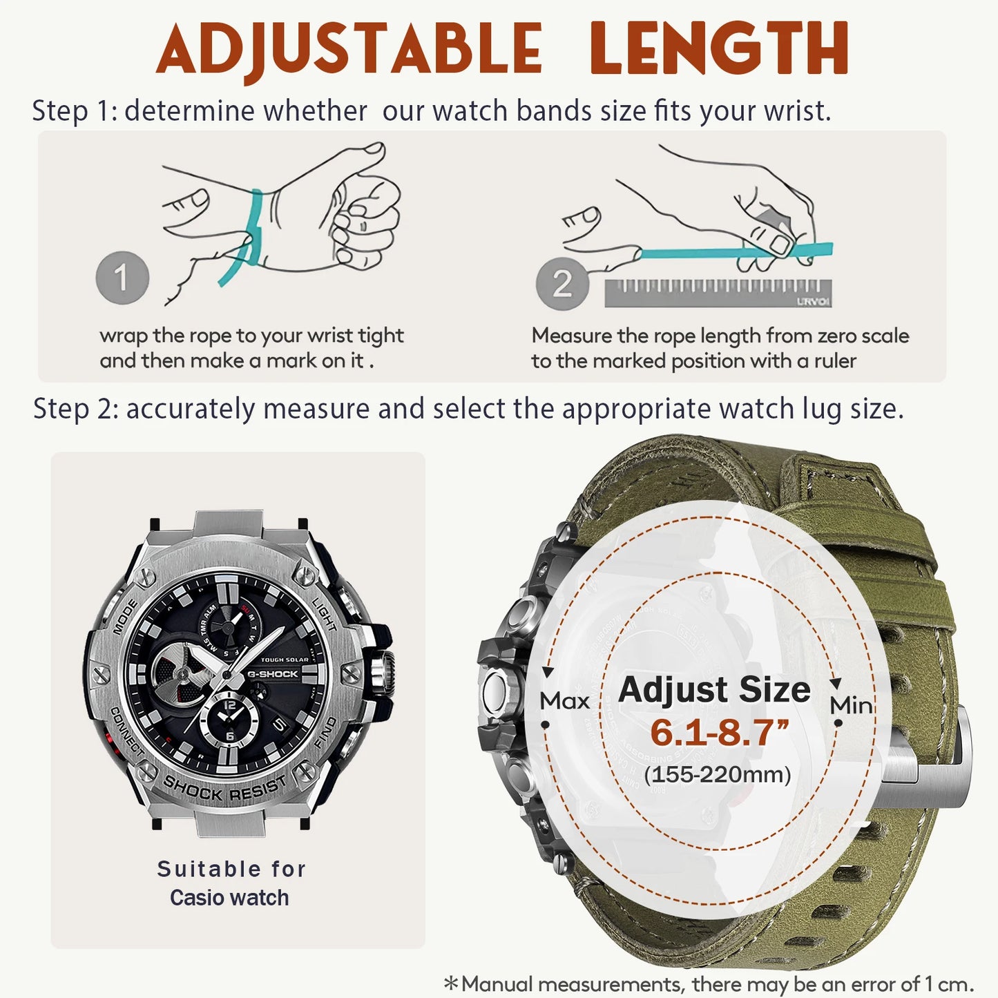 Pour g-shock GST-B100 bracelet de montre véritable Lenther doux à la mode remplacer les bracelets de poignet