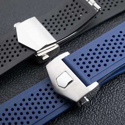 Bracelet de montre en caoutchouc souple pour collection de bracelets TAG HEUER, unisexe, respirant, étanche, classique, extrémité convexe 29x22mm, bracelet CARRERA