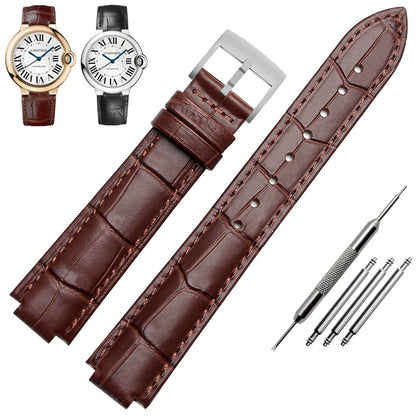 Bracelet de montre en cuir véritable pour ceinture à bouche convexe, 14x8mm, 16x8mm, 18x11mm, 20mm, accessoires de montre