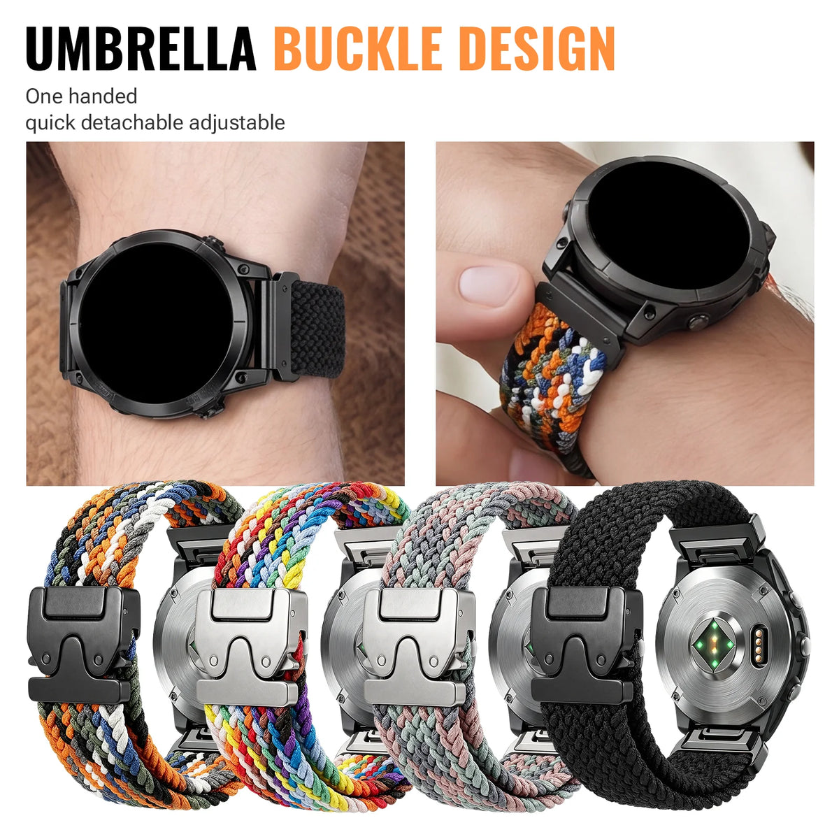 Bracelet de montre extensible en nylon QuickFit 20/22/26 mm pour Garmin Fenix 8/7/6/5 Forerunner 965/955/945 Instinct Tactix, bracelet de montre élastique