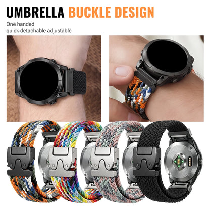 Bracelet de montre extensible en nylon QuickFit 20/22/26 mm pour Garmin Fenix 8/7/6/5 Forerunner 965/955/945 Instinct Tactix, bracelet de montre élastique