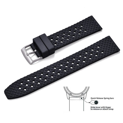 Nouveau bracelet en caoutchouc FKM fluoré nid d'abeille conçu 20mm 22mm bracelets de montre à dégagement rapide pour bracelet de remplacement de montre SRP777J1