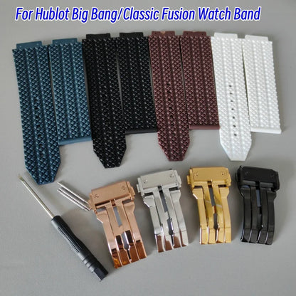 Replacement watch strap for Hublot Big Bang Classic Fusion Bracelet 24*17mm 26*19mm Soft Silicone Rubber Watch Strap