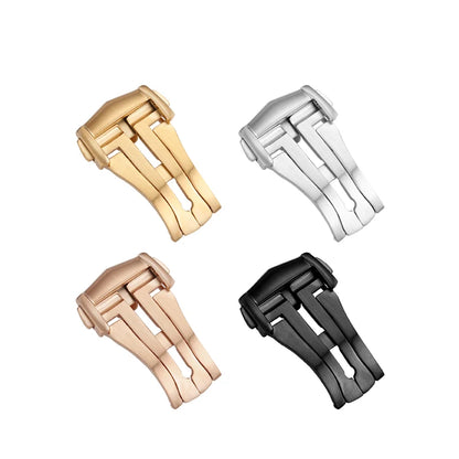 Fibbia deployante per cinturino Omega in pelle/gomma, chiusura deployante in metallo, in acciaio inossidabile, accessori per fibbia dell'orologio, 16mm 18mm 20mm