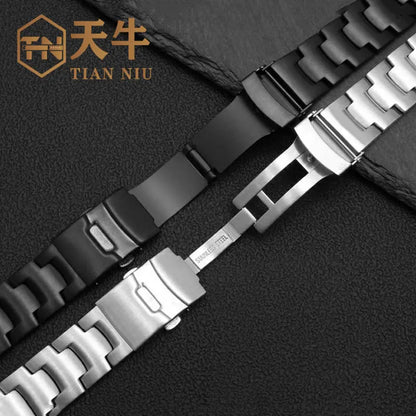 Pour Casio Bracelet en acier inoxydable Bracelet PRW-3100Y/3000/6000/6100/PRG-300 série Bracelet de montre en acier inoxydable 16mm noir/argent