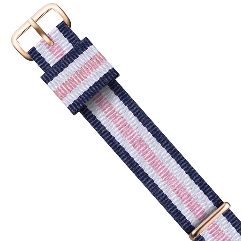 Cinturino per orologio da uomo e da donna, in nylon premium da 18mm e 20mm, color oro rosa e argento, per Daniel Wellington