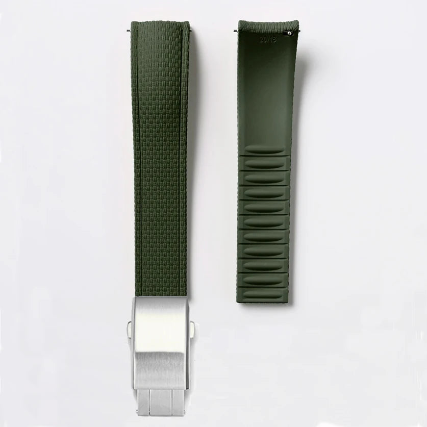 Bracelet de montre en caoutchouc fluoré FKM 18/19/20/21/22/24 mm avec boucle déployante universelle pour hommes, bracelet de remplacement CTS pour Seiko et Omega