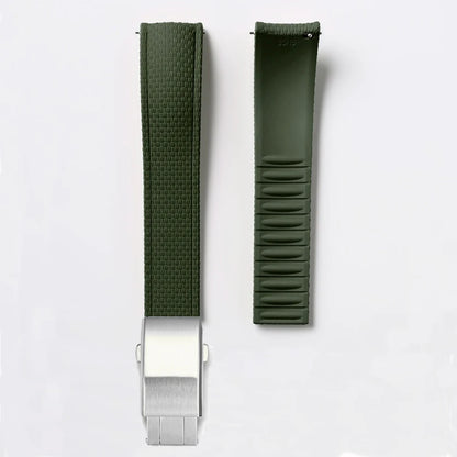 Bracelet de montre en caoutchouc fluoré FKM 18/19/20/21/22/24 mm avec boucle déployante universelle pour hommes, bracelet de remplacement CTS pour Seiko et Omega