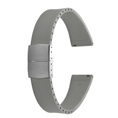 Cinturini per orologi in gomma Delugs CTS Fkm da 20 mm con fibbia a farfalla, 4 colori, texture unica, cinturino per orologi a sgancio rapido per orologi di marca