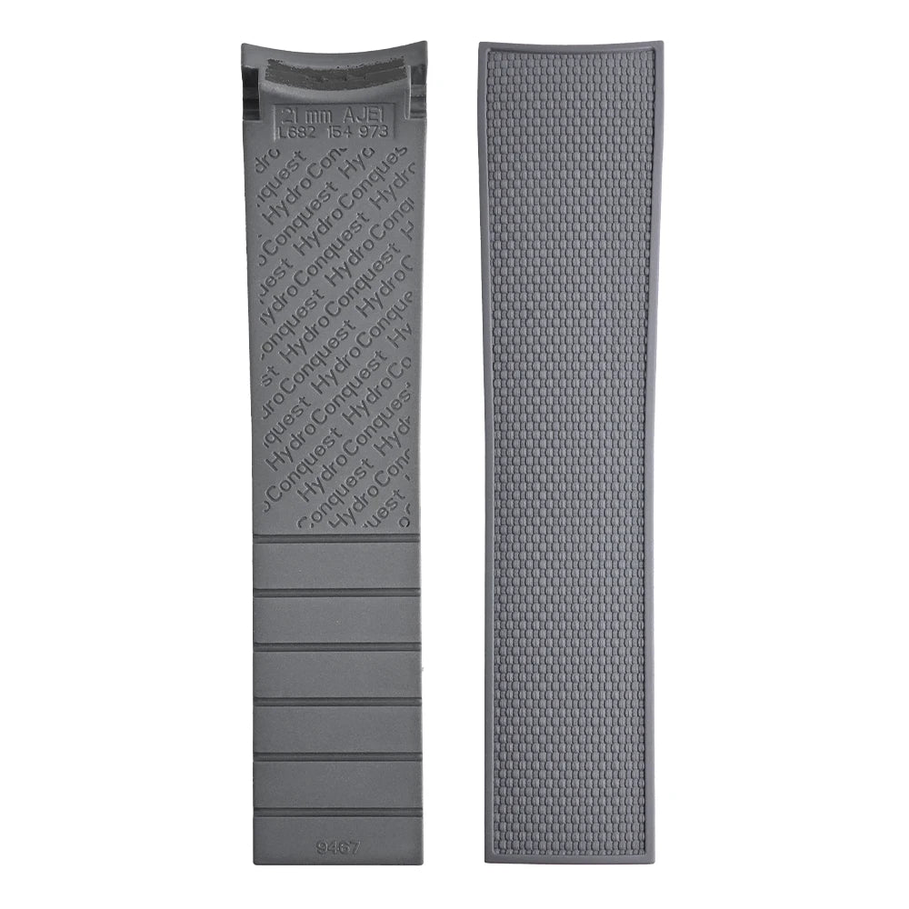FKM Fluoro Rubber Watch Strap, 21mm, Premium Quality, for Longines Hydroconquest L3.781 782 742 Conquest L3, Sport Dive Watch Band