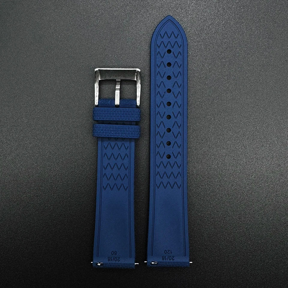 Cinturino per orologio in gomma intrecciata FKM, 20/21/22 mm, sgancio rapido, per Omega Seamaster 300 Speedmaster 007 Rolex, universale