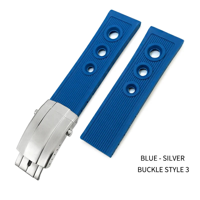 Bracelet de montre en caoutchouc de Silicone, 19mm 20mm 21mm 22mm 23mm 24mm, adapté au bracelet de montre Breitling Avenger Heritage Superocean Tudor Longines