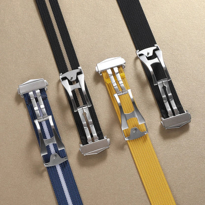 Canvas and Nylon Watch Strap, 20mm 22mm, for Omega X Swatch MoonSwatch, for Seiko, for Men and Women, Sport, Waterproof, Folding Buckle