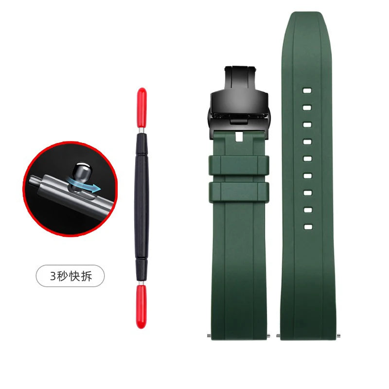 Cinturini per orologi in gomma verde premium – Sport – Disponibili varie texture – 1 pezzo