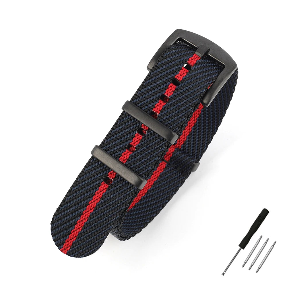 Cinturino per orologio in Nylon 20mm 22mm, cinturino a righe, cinturino di ricambio, accessori militari per cinturini orologio T-udor