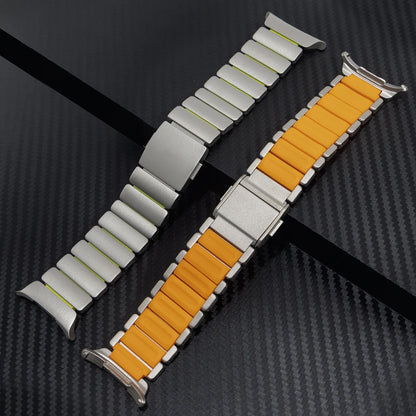 Luxury Titanium Magnetic Bracelet for Samsung Galaxy Watch Ultra 47mm, Silicone Strap for Galaxy Watch 8 40 44 Classic 46