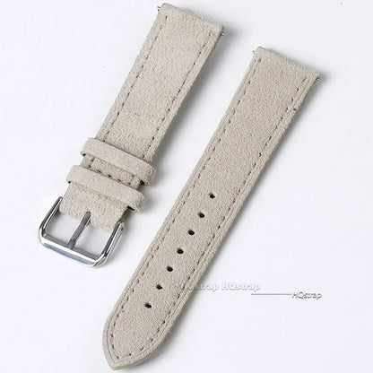 Bracelet de montre en cuir véritable suédé pour Seiko, Vintage, couture faite à la main, pour Rolex 18mm 19mm 20mm 22mm 24mm