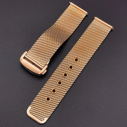 20mm 22mm Milanese Watch Band for Omega 007 Seamaster 300, Stainless Steel Mesh Bracelet, Original Folding Buckle