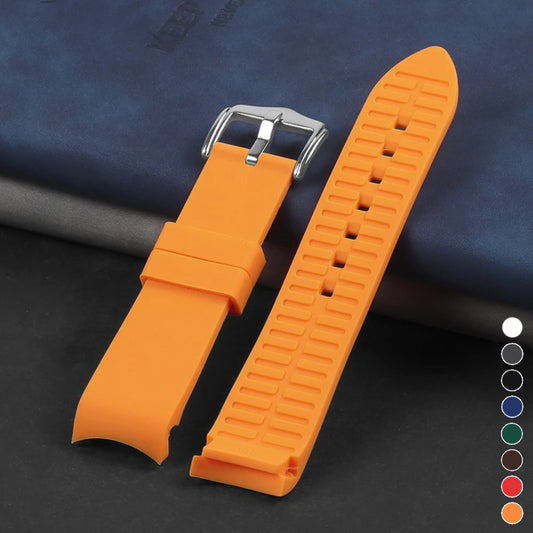 Bracelet en caoutchouc à extrémité incurvée, 20mm 22mm, en Silicone, pour Seiko, Bracelet de Sport étanche pour Rolex, haute qualité