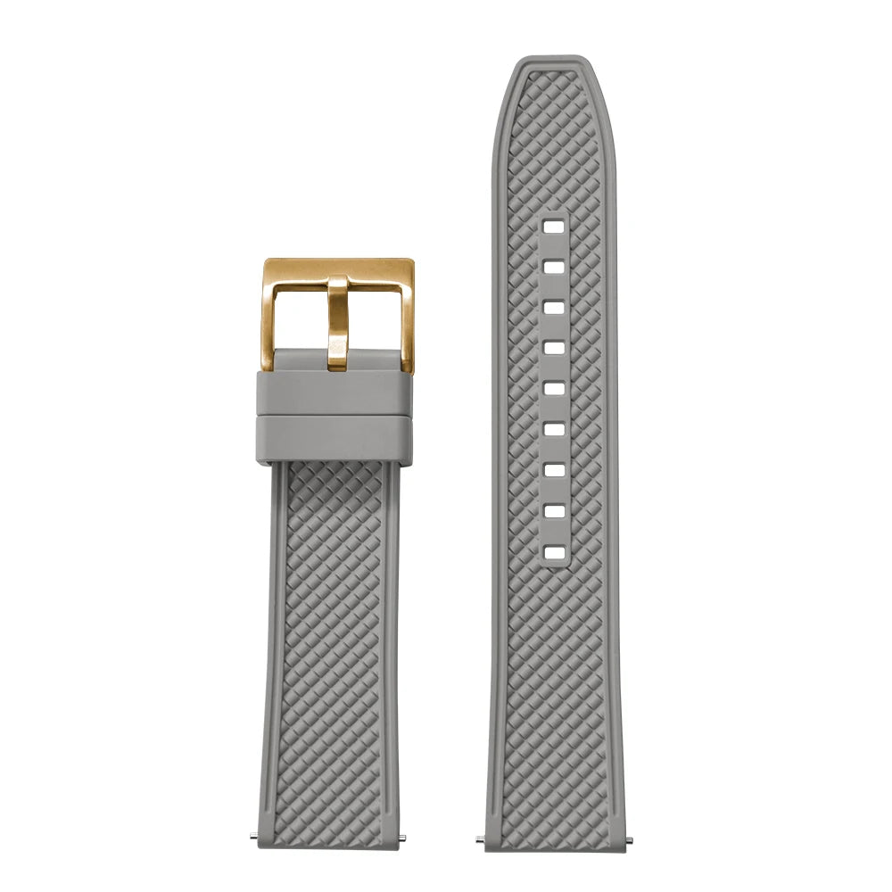 18mm 20mm 22mm 24mm haute qualité forme de balle FKM bracelet de montre en caoutchouc à dégagement rapide bracelet de plongée souple étanche pour HAISCH