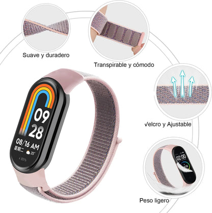 Bracelet à boucle en Nylon pour xiaomi Mi Band 10 9 8, Bracelet de remplacement, pulsera Xiaomi Smart Band 10 9 8 NFC